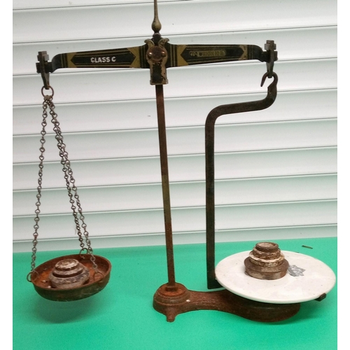 1137 - A.F Lee Bury St Edmunds Balance Scales with Weights.