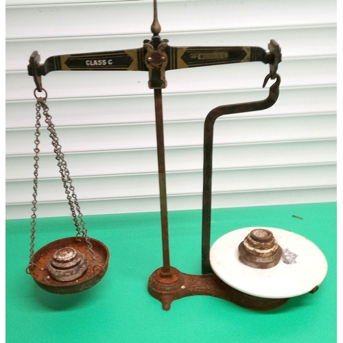 1137 - A.F Lee Bury St Edmunds Balance Scales with Weights.