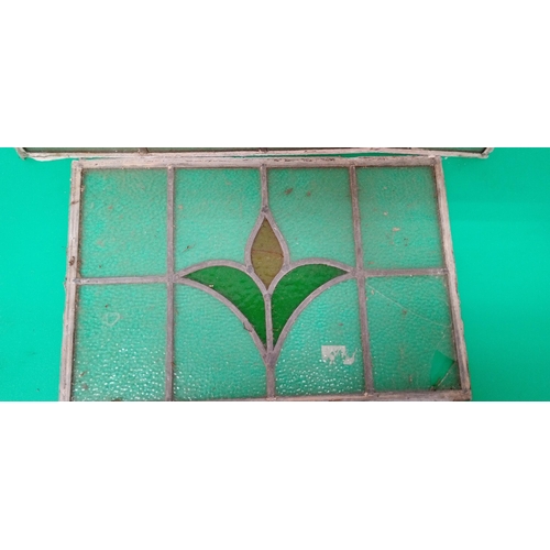 199B - 2 Pieces of Vintage Stained Glass and Leaded Window Panels. Small one 45cm x 29cm, Large one 56cm x ... 