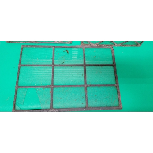 199 - 3 Pieces of Leaded Glass Panels, 2 Matching Panels 49cm x 40cm and one 57cm x 40cm.