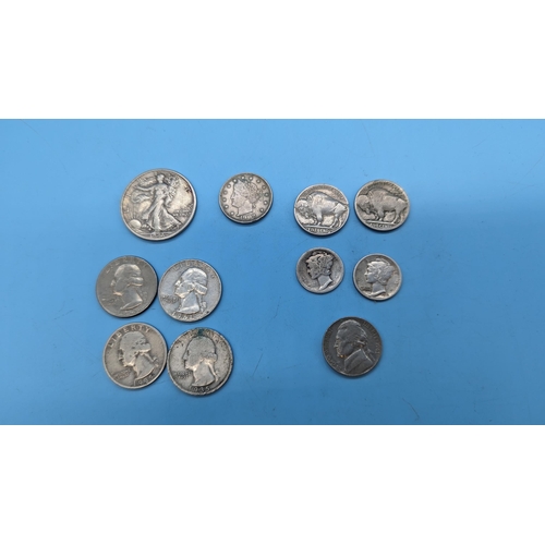 634 - A Quantity of American Coinage : 1902 Liberty Nickel, 1916, 1929 and 1936 Dimes, 1936 Buffalo 5 Cent... 