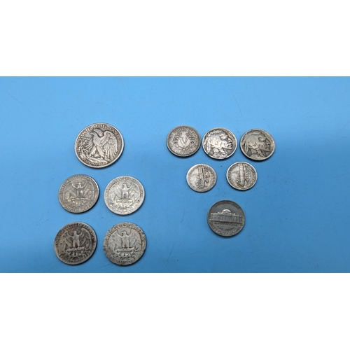 634 - A Quantity of American Coinage : 1902 Liberty Nickel, 1916, 1929 and 1936 Dimes, 1936 Buffalo 5 Cent... 