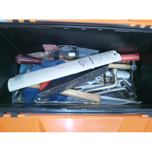 122 - Tool Box and Assorted Hand Tools.