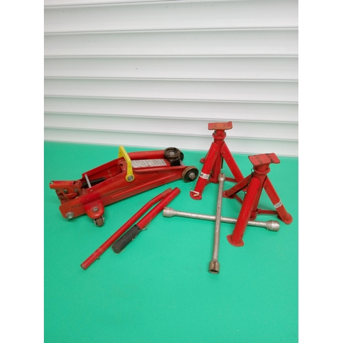 175B - Jack and Axle Stands and a Wheel Brace.