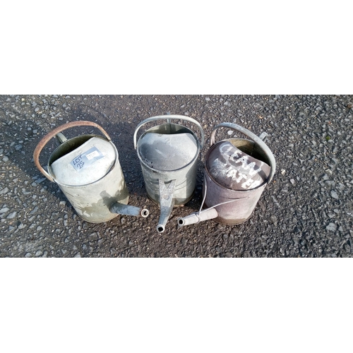 25 - 3 x Galvanized Watering Cans