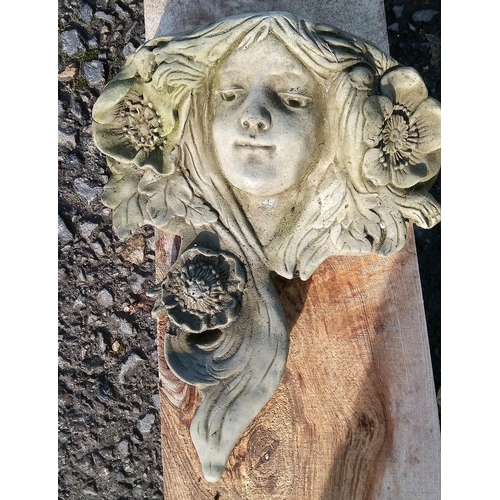 35 - Wall Hanging Planter with Ladys Face and Floral Decoration