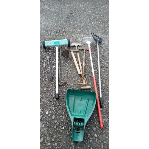 42 - Selection of Garden Tools including Lawn Rake, Wolf Garden Rake and handle, Leaf Collectors and More