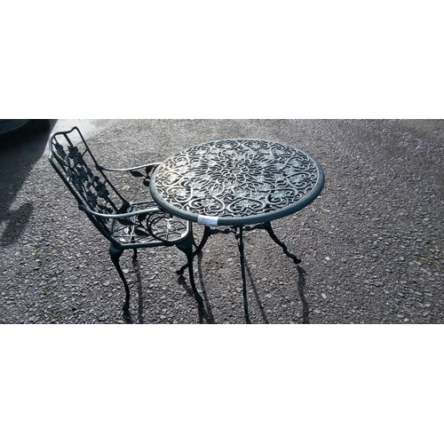 7 - Metal Garden Table and 2 x Chairs