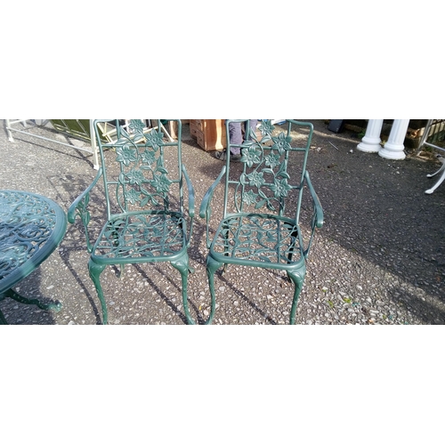7 - Metal Garden Table and 2 x Chairs