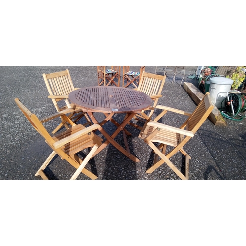8 - Hardwood Garden Table with 4 x Chairs