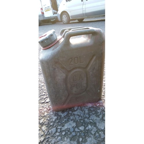 185 - A Pair of Jerry Cans - 1 Metal and 1 Plastic