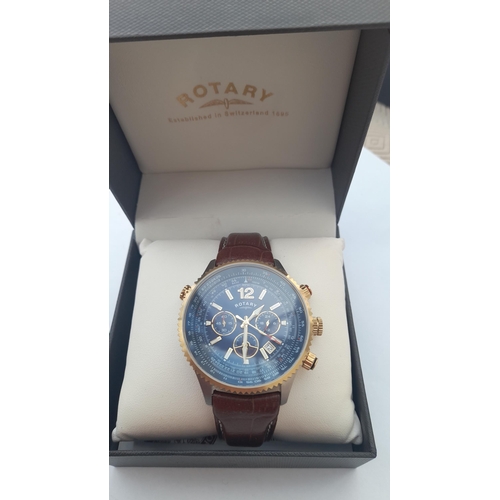 602 - A Rotary Mans Swiss Watch in Box - Running