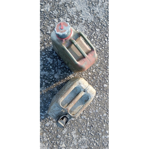 185 - A Pair of Jerry Cans - 1 Metal and 1 Plastic