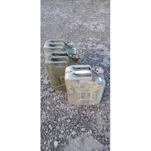 185B - 3 x Metal Jerry Cans