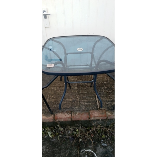 7A - Glass Topped Garden Table with 2 x Chairs