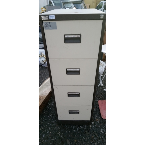 190D - Office World 4 Drawer Filing Cabinet