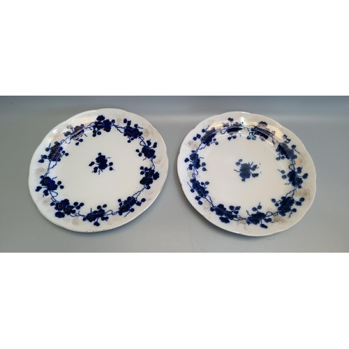 381 - 2 Gilded Flow Blue 26cm Blossoms Plates.