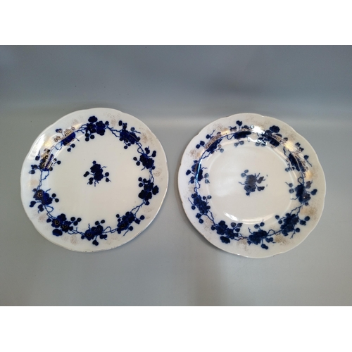 381 - 2 Gilded Flow Blue 26cm Blossoms Plates.