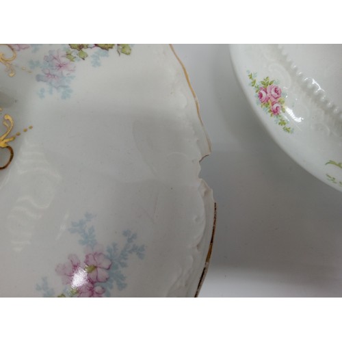 380 - 2 Lidded Serving Dishes and a Large Pitcher. Chip to one lid as pictured.