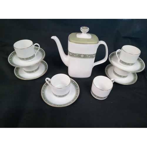 387 - A Royal Doulton Coffee Jug with 6 x Cups and 5 x Saucers.