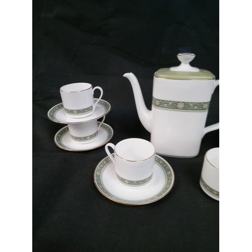 387 - A Royal Doulton Coffee Jug with 6 x Cups and 5 x Saucers.