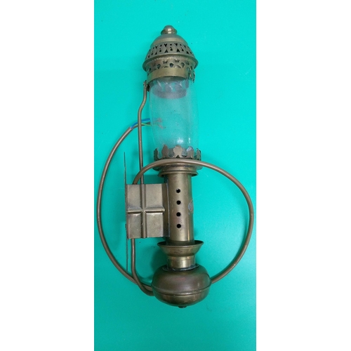 691 - 2 x Brass Reproduction Railway Carriage Lamps.