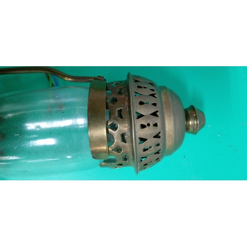 691 - 2 x Brass Reproduction Railway Carriage Lamps.