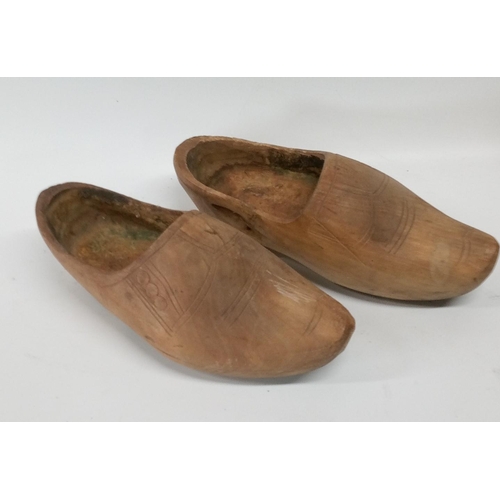 377 - A Pair of Carved Wooden Dutch Clogs