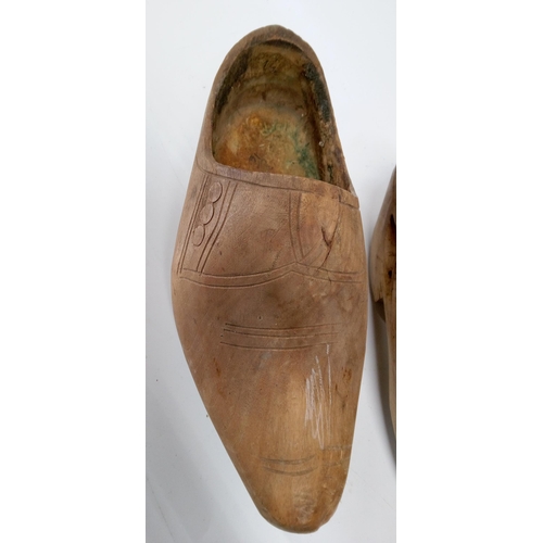 377 - A Pair of Carved Wooden Dutch Clogs