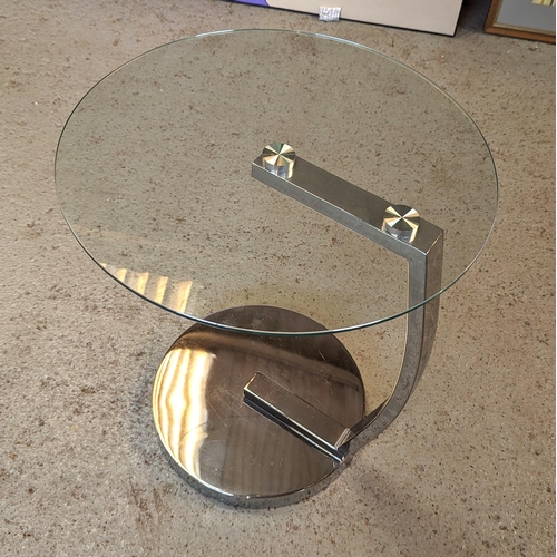 284 - Glass and Chrome Occasional Table/Lamp Stand.