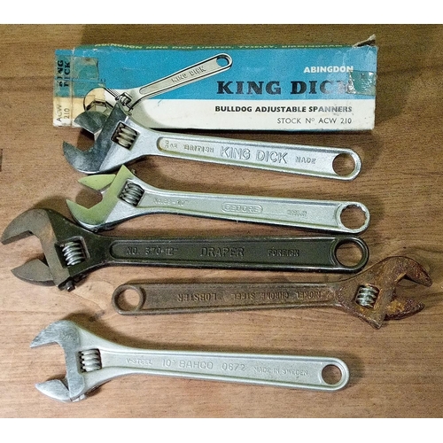 121 - A Boxed King Dick Bulldog Adjustable Spanner, 2 Draper and 2 other Spanners.