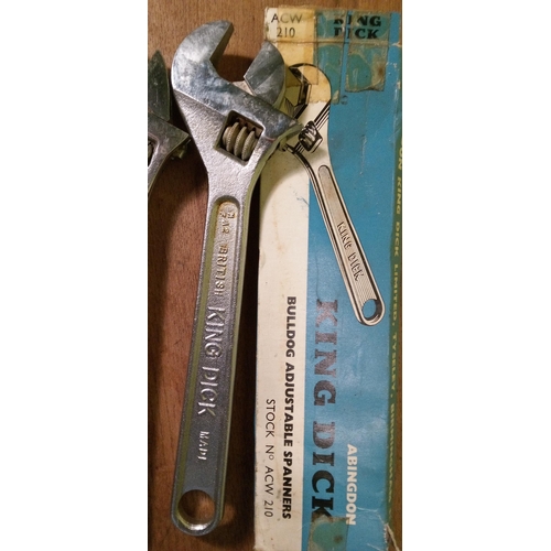 121 - A Boxed King Dick Bulldog Adjustable Spanner, 2 Draper and 2 other Spanners.