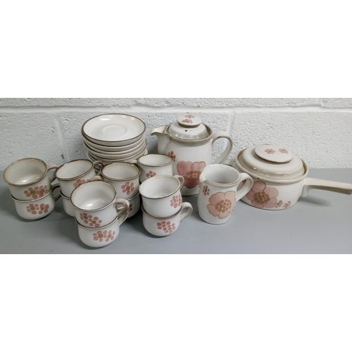 255 - Items of Denby Gypsy Crockery including :-
1 Lidded Saucepan, 1 Coffee Pot, 1 Milk Jug, 12 Cups and ... 