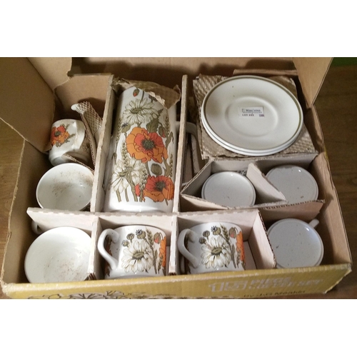 262 - J and G Meakin Boxed Poppy Coffee Set.