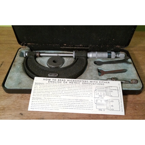 808 - A Vintage Moore and Wright Depth Gauge Micrometer in Plastic Case.