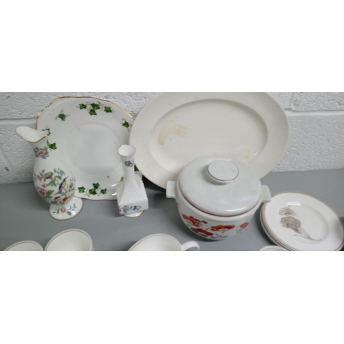 270 - A Mixed Lot of Assorted China including Susie Cooper, Wedgewood, Aynsley and more. 

CRATE NOT INCLU... 