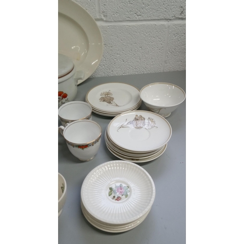 270 - A Mixed Lot of Assorted China including Susie Cooper, Wedgewood, Aynsley and more. 

CRATE NOT INCLU... 