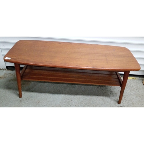 700 - A Mid Century Coffee Table with Lower Shelf. 39cm H x 109cm W x 34cm D.