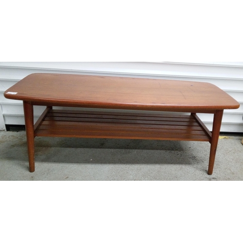 700 - A Mid Century Coffee Table with Lower Shelf. 39cm H x 109cm W x 34cm D.