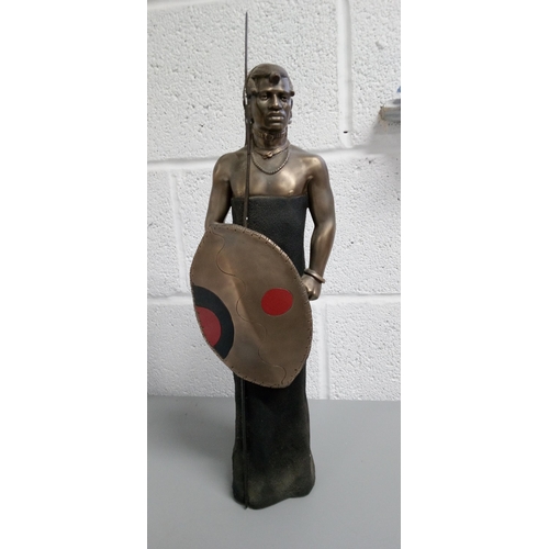 782 - A Soul Journey Maasi Warrior with Shield in Original Box. 53cm H.