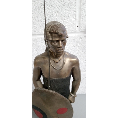 782 - A Soul Journey Maasi Warrior with Shield in Original Box. 53cm H.