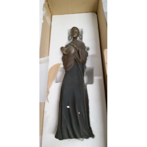 786 - A Soul Journeys Princess of the Plains Maasi Figure with Patina finish in Original Box.