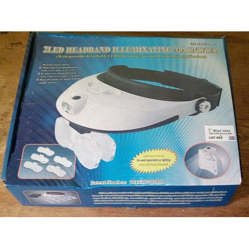 800 - 2 LED Headband Illuminating Magnifier in Original Packaging.