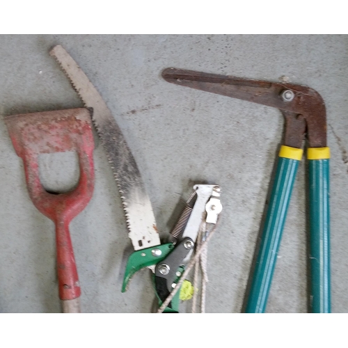 117 - A Selection of Garden Tools including Loppers, Fork, Shovel, Kneeler and More,