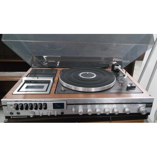 319 - National Panasonic Music Centre with Speakers Cables and Stand. Model No SG-20702.