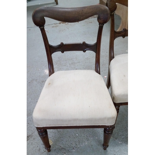 726 - 4 Antique Dining Chairs with Carved Detailing.