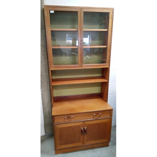 719 - A G Plan Book/Display Cabinet with 2 Drawers and a Cupboard Underneath. With Key. 199cm H x 84cm W x... 