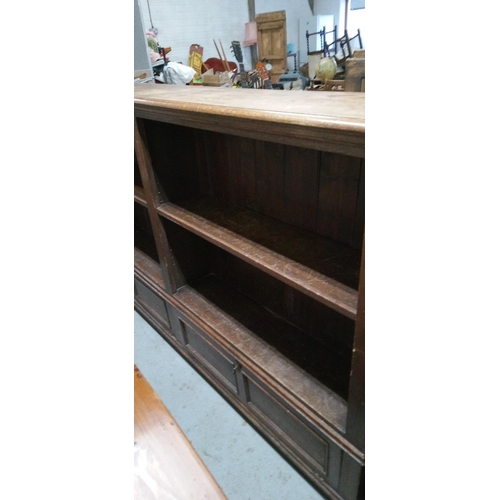 733 - A Large Antique Bookcase with Lower Cupboards in 2 parts. 128 x 215 x 32cm.