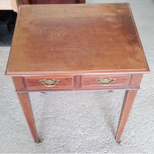 741 - A Small Side Table with 2 Drawers 75cm H x 62cm W x 53cm D.