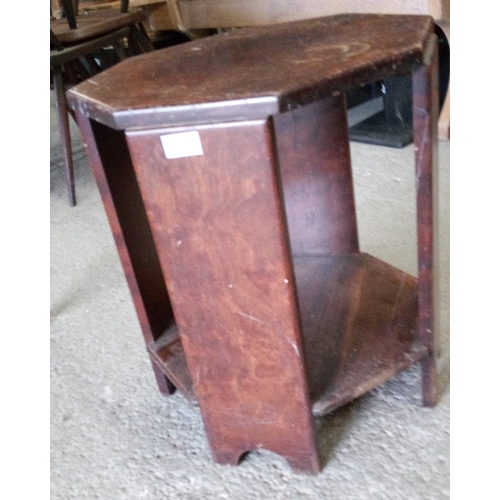 742 - A Hexagonal Side Table with Lower Shelf in need of attention to finish.